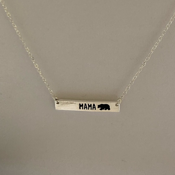 Mama Bear 🐻 Dainty Silver Necklace - Picture 2 of 8
